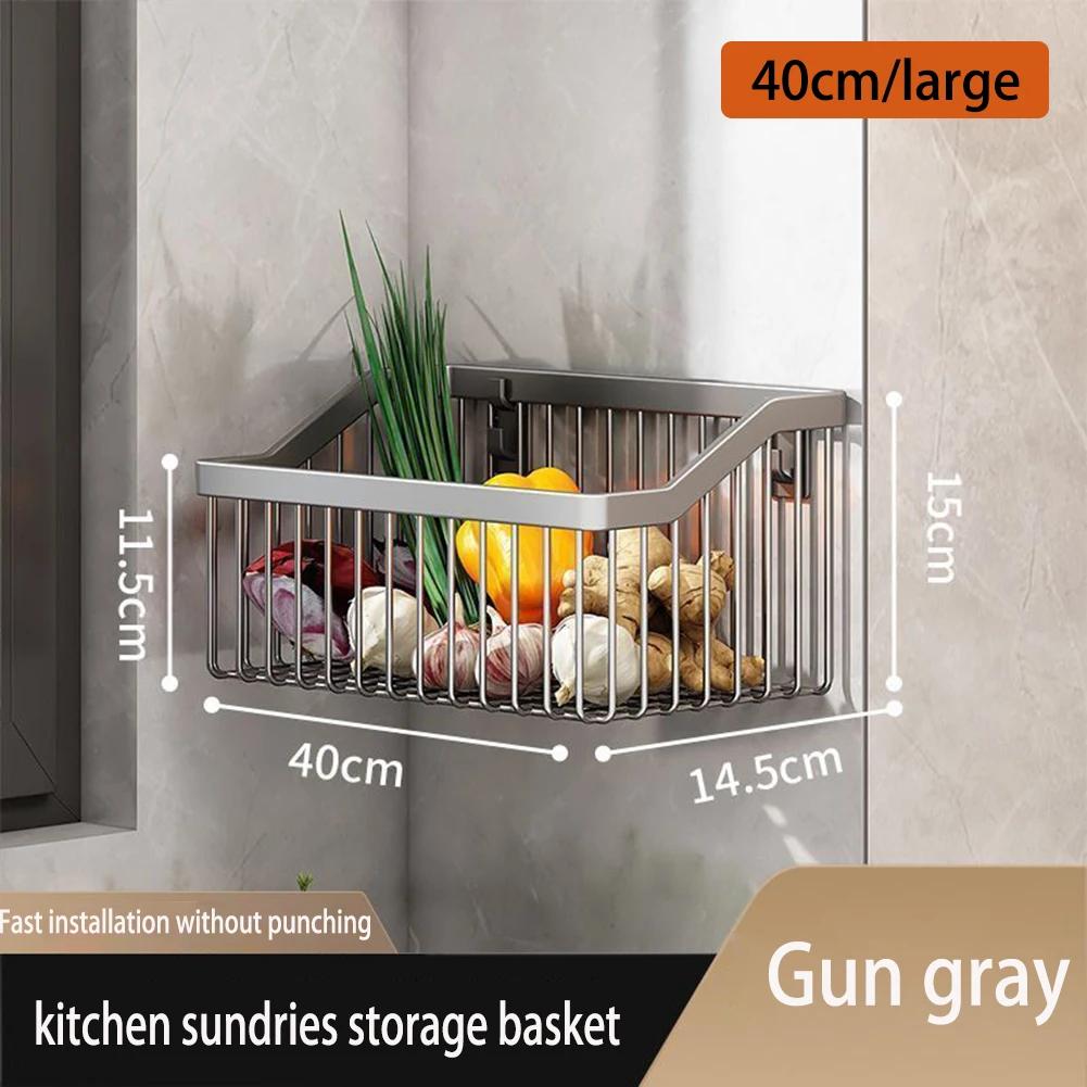 

Подвесная корзина для хранения на кухне, настенная полка для фруктов и овощей, сушилка для посуды из углеродистой стали, органайзер для всякой всячины