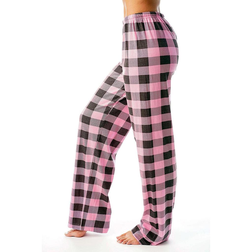 Pantaloni sportivi da donna autunno inverno stampati scozzesi pantaloni lunghi a figura intera