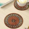Bohemian Heat Resistant Placemats for Table Stain-Resistant Round Rubber Coasters Vintage Kitchen Dining Mats for Hot