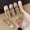 Silver single shoes women's summer new models with skirts are beautiful, flat bottom is not tired, Mary Jane small leather shoes in the evening