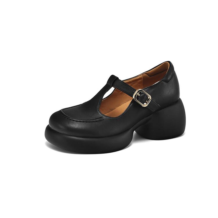 Fashion NEW Spring Autumn Sheep Leather Women Shoes Fashion Round Toe Platform Shoes for Women High Heel Women Pumps Mary Jane Shoes