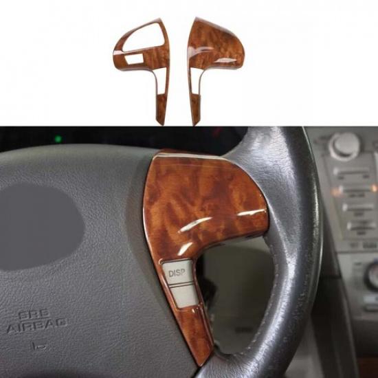 Cover Trim 2* For Toyota Camry Front Steering Wheel Frame 2007-2011 Brown Wood