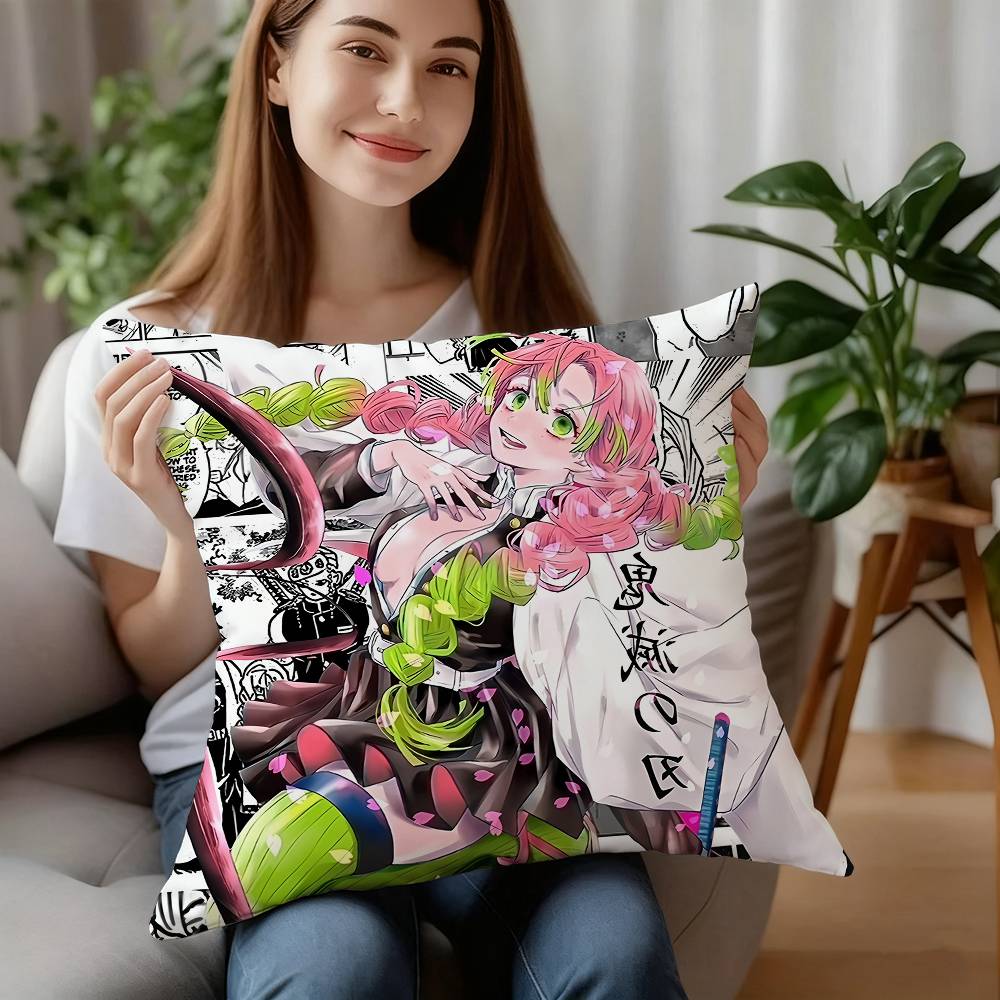D-Demon S-Slayer Pillow Case Plush Fabric Soft Pillowcase Double Sided Print Cushion Cover Household Gifts