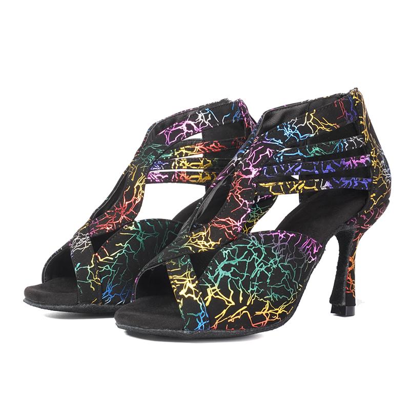Scarpe da Ballo Latino con Strass Suola Morbida Donna Scarpe da Ballo di Piazza per Feste Tacco 90mm