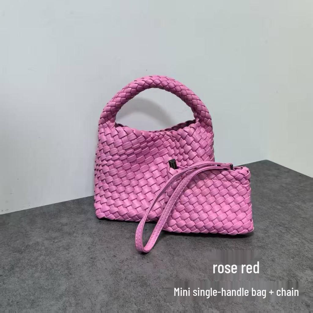 Niche Handwoven Phone and Coin Crossbody Bag: Mother-Child Collection