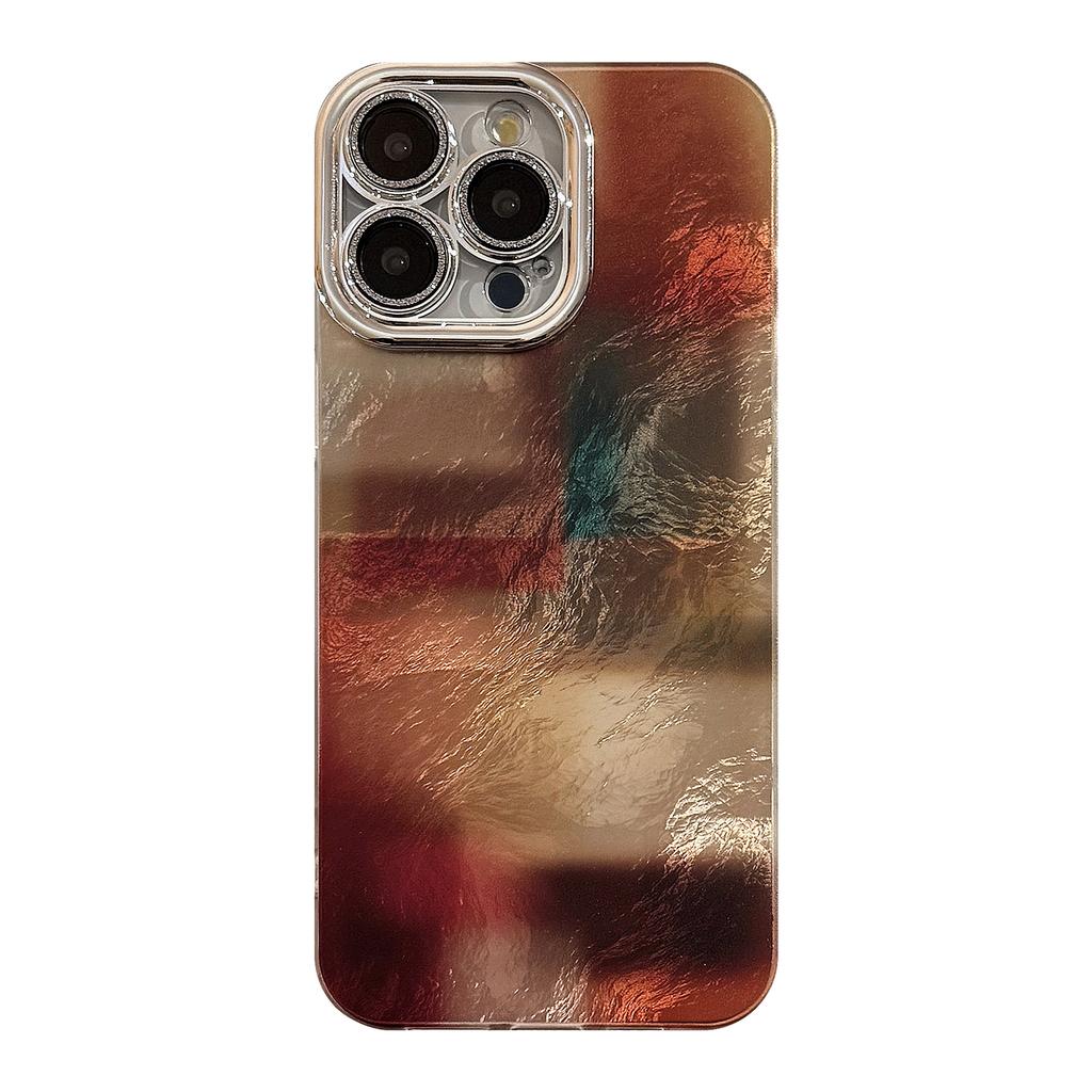 Smudge Retro Splicing Mobile Phone Case Suitable for 17 Apple 15 Promax Lens Film Iphone14 Maillard 13 Hard