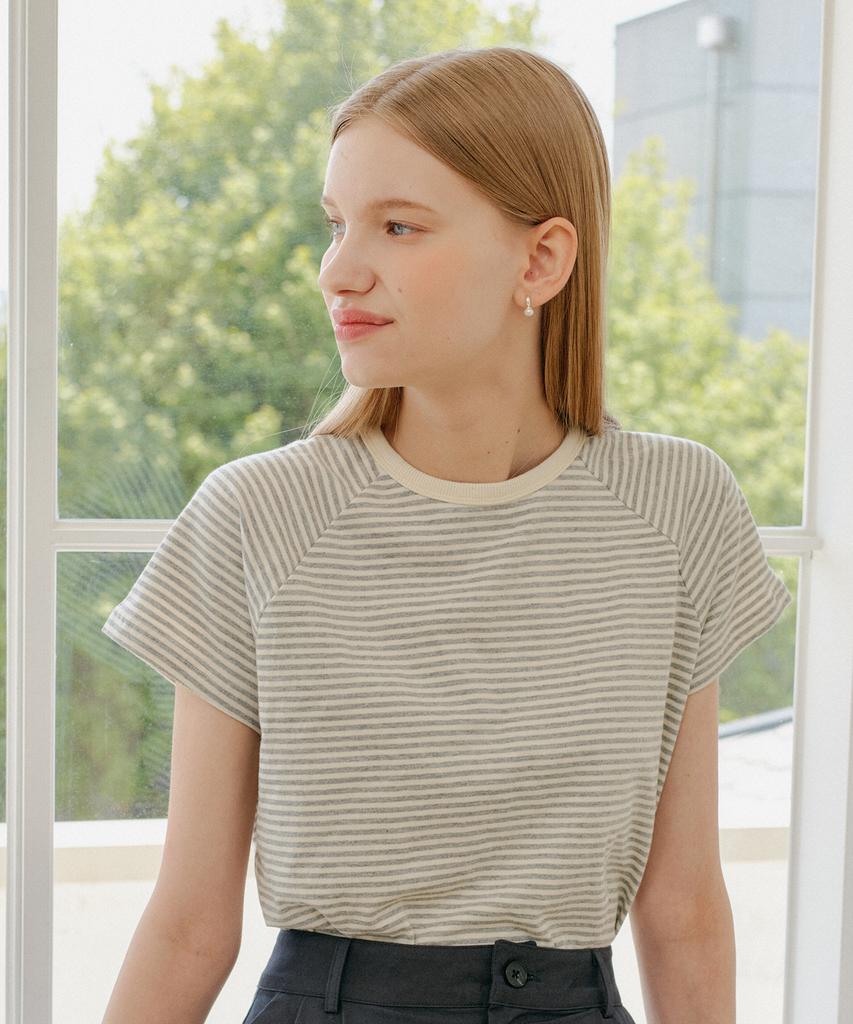 YUPPE Wrap Stripe T-Shirt_Gray