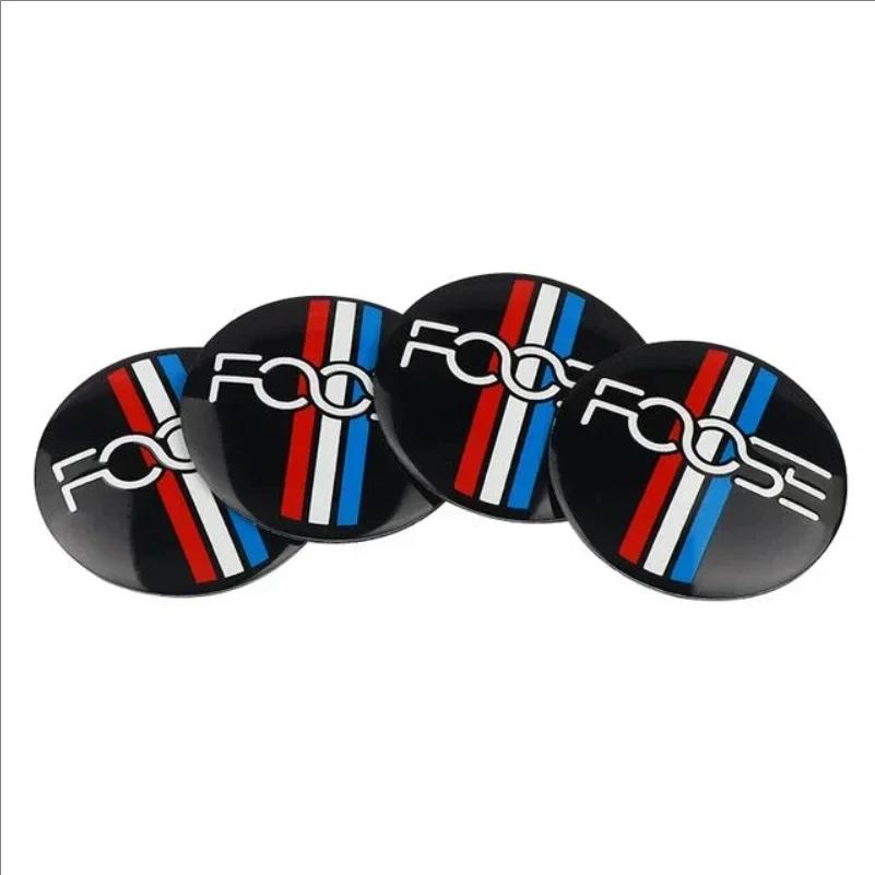Autoaufkleber Ford 56MM 4 Stück Auto Radnabenkappen Emblem Abzeichen Aufkleber Dekoration für Ford ST Focus 2 3 Mondeo Kuga Fiesta MK7 Esco