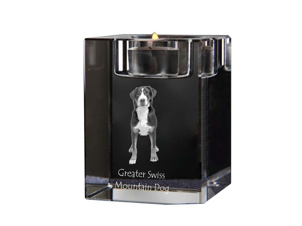 Great Swiss Mountain Dog, Greater Swiss Mountain Dog – Candle holder with dog photo, crystal tealight holder | Art-Dog