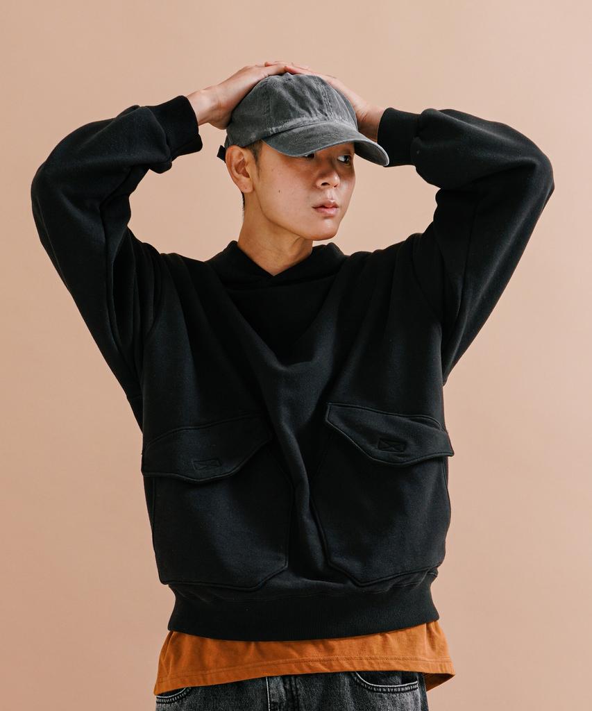 Big Pocket Pigment Hoodie Black Jjhd9162