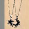 Stylish Star and Moon Friendship Pendant Necklaces Set of 2 Women Teens Girls Best Friend Jewelry Statement Pieces