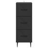 Drawer Cabinet Black 33 x 34.5 x 89.5 cm Particleboard