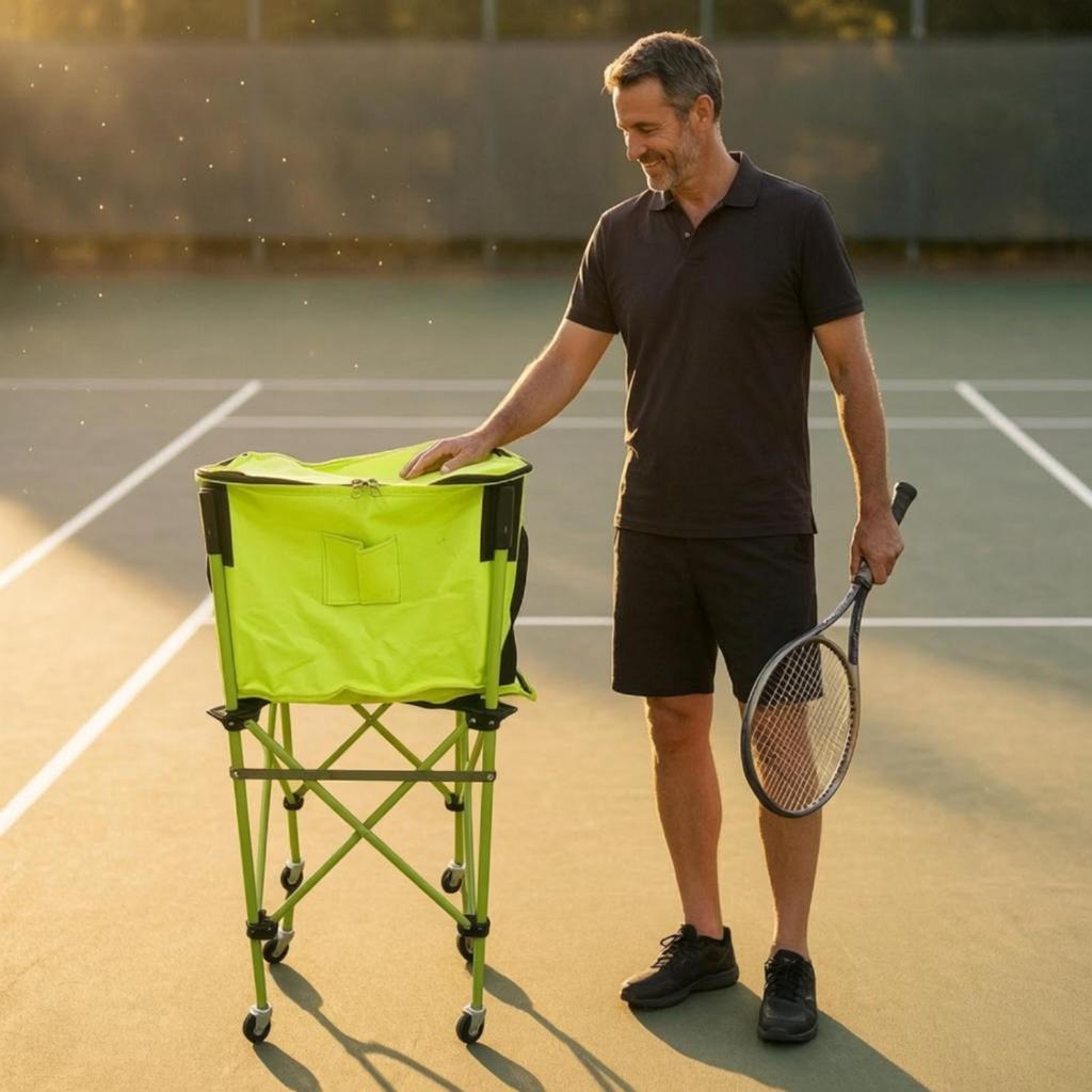 Wheeled Tennis Training Storage Cart Folding with Material