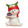 Christmas Snowman Figurine Mini 3" Resin Sitting Snowman Tabletop Decoration for Home Desk Shelf Fireplace Mantle Winter Holiday Party Supplies