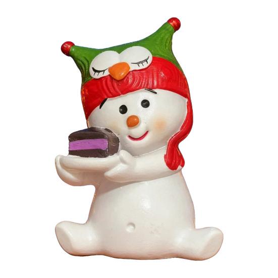 Christmas Snowman Figurine Mini 3" Resin Sitting Snowman Tabletop Decoration for Home Desk Shelf Fireplace Mantle Winter Holiday Party Supplies