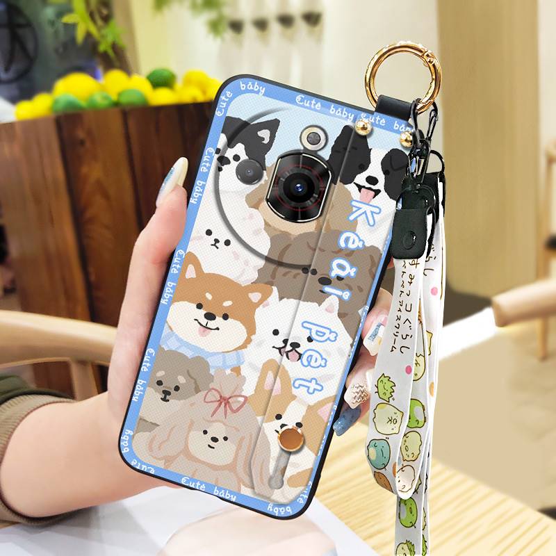 Ring Back Cover Phone Case For ZTE Nubia Focus Pro 5G Phone Holder Wrist Strap Silicone Shockproof Durable Anti-dust