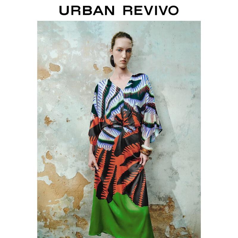 

UR Women s 2025 Summer Holiday Colorful Print V-Neck Maxi Dress M