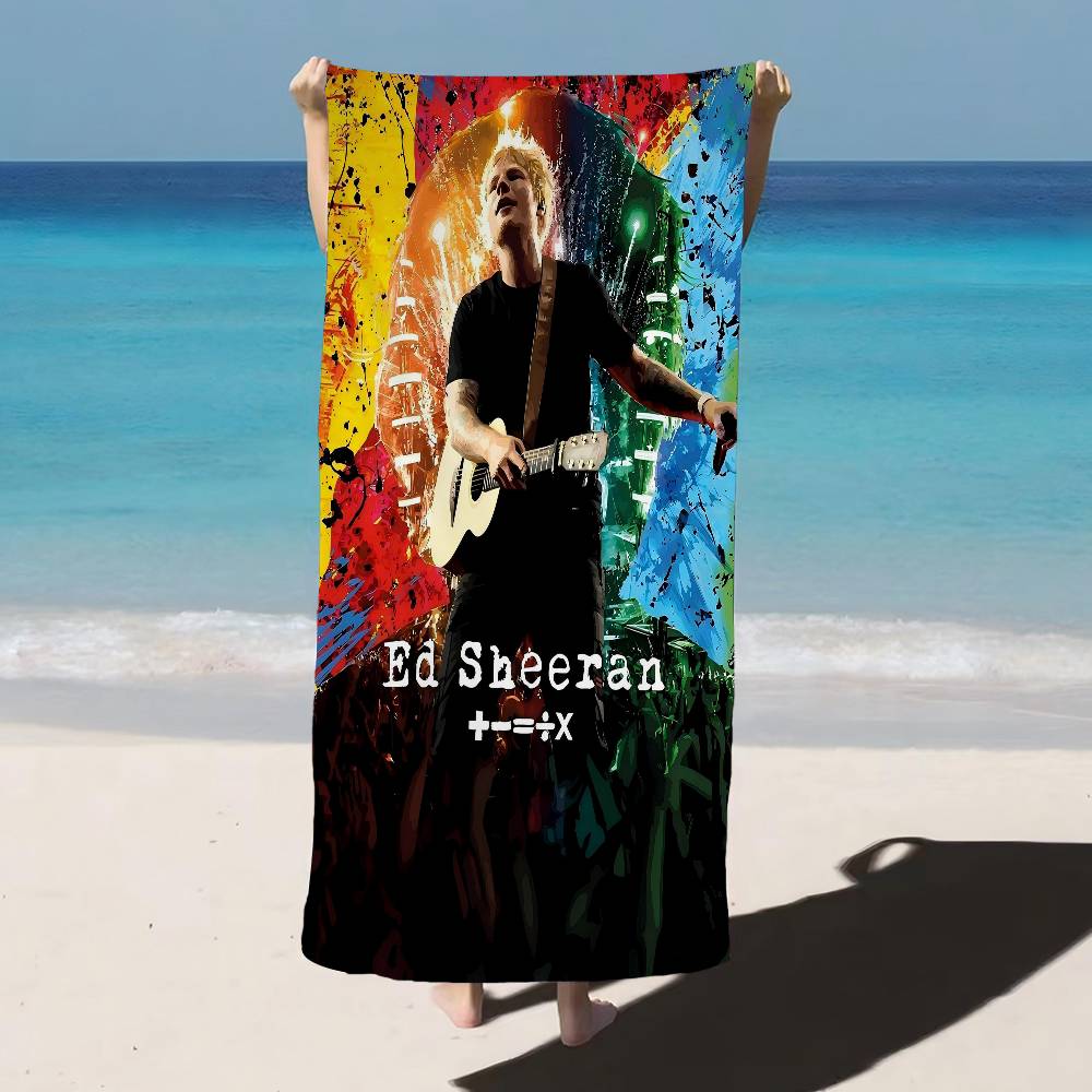 Singer E-Ed Sheeran Anime Beach Swimming Towel Soft Absorbent Washcloth Children's Gifts for Kids Travel Camping Gym