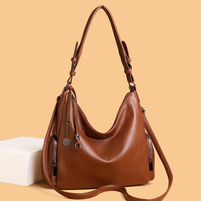 Fashionable Faux Leather Shoulder Bag,women's Large Capacity Handbag,retro Shoulder Bag,multi Pocket Crossbody Bag Suitable for Daily Use and Shopping