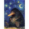 Starry Night Cute Animals Poster Cat Dog Axolotl Platypus Canvas Painting Abstract Wall Art Exhibition Living Room Home Decor