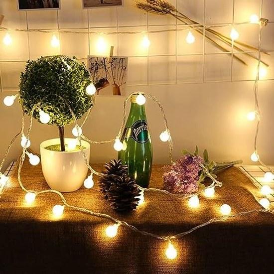 SFOUR Fairy Light Decorative LED Illumination 6M 40 Pieces Battery Operated Christmas Decoration Tree Bulbs Outdoor Waterproof Indoor Suitable Bedroom