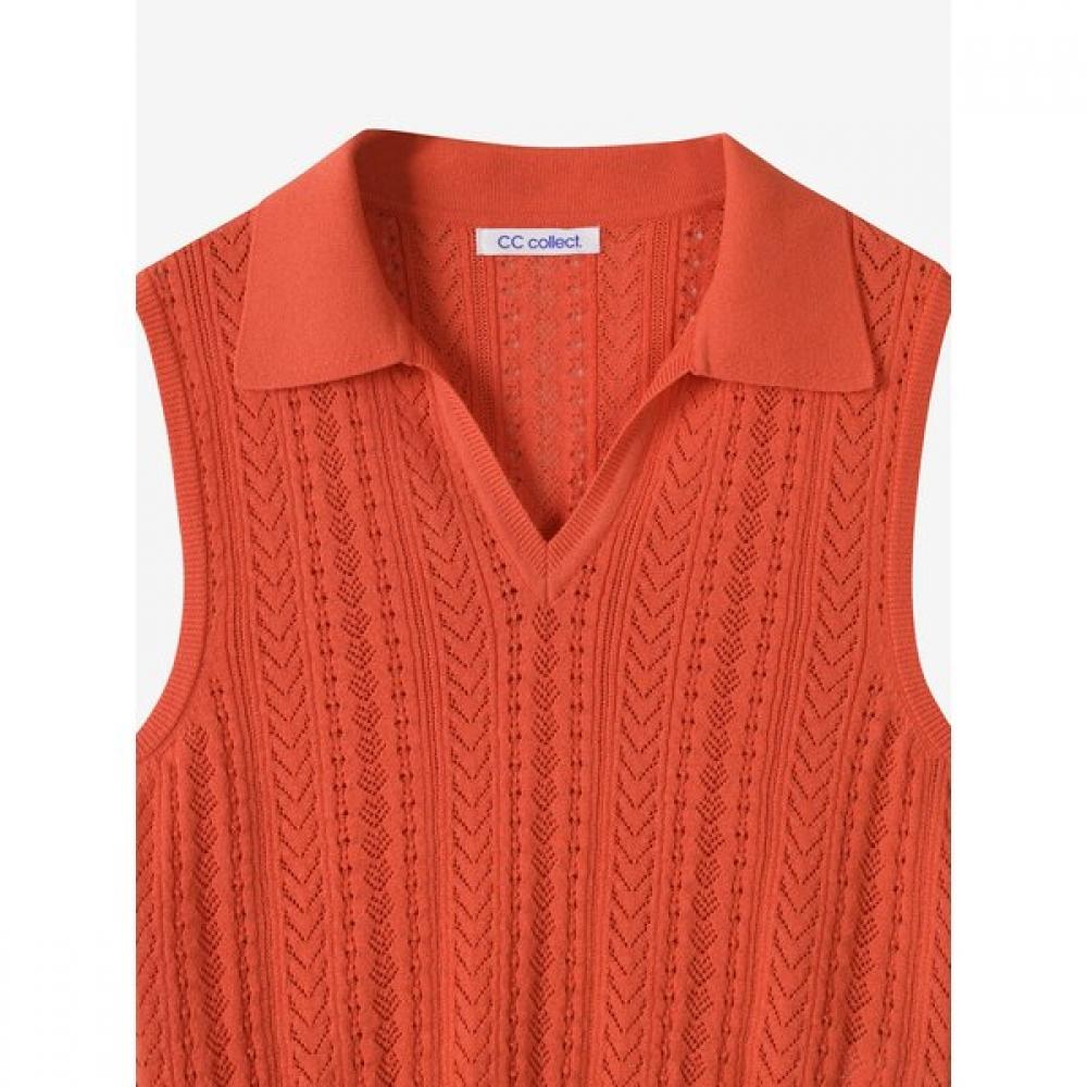 Cc Collect Rippstrickweste mit V-Ausschnitt C252ksb031