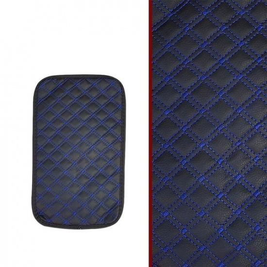 Quilted Embroidery PU Leather Car Armrest Box Cover Pad Center Console Protector