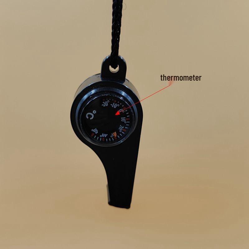 3-in-1 Outdoor Lifesaving Whistle: Whistle, Compass & Thermometer For Camping