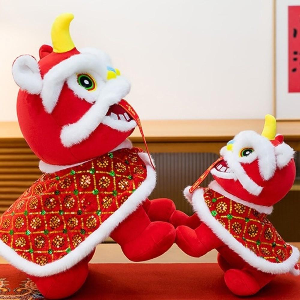 Colorful Sequined Lion Dance Plush Doll Cartoon Cartoon Steed Doll Home Decoration