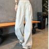 High-Waisted Casual Pleated Pants - Trendy, Loose-Fit, Meat-Concealing Sportswear for Spring and Autumn.