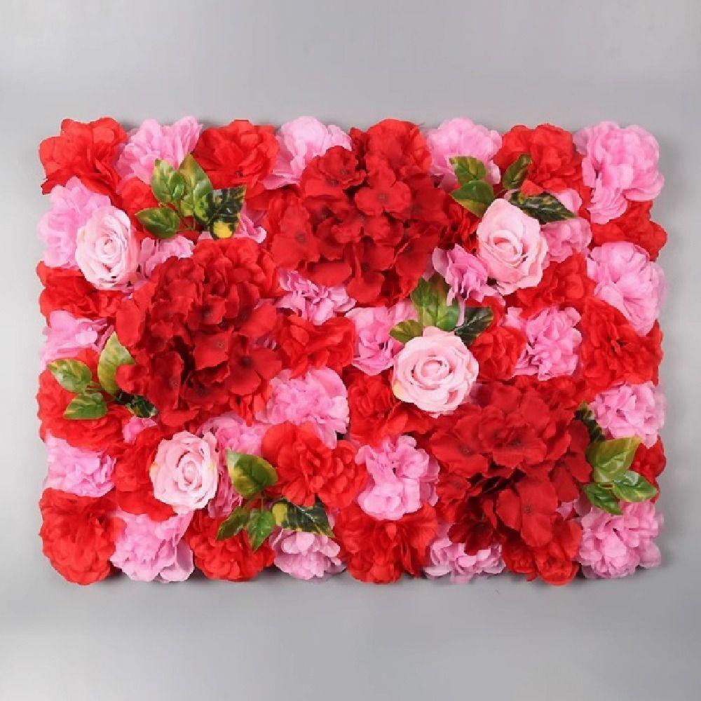 Handmade Artificial Flower Wall Panels 60X40cm Silk Rose Flower Wall  Stage Supplies