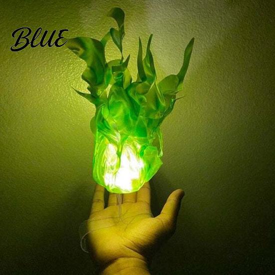 Realistic Burning Fireball Toy Floating Prop LED Glowing Flame Halloween Handheld Prop for Cosplay Effect Battery Powered Stage Light Party
