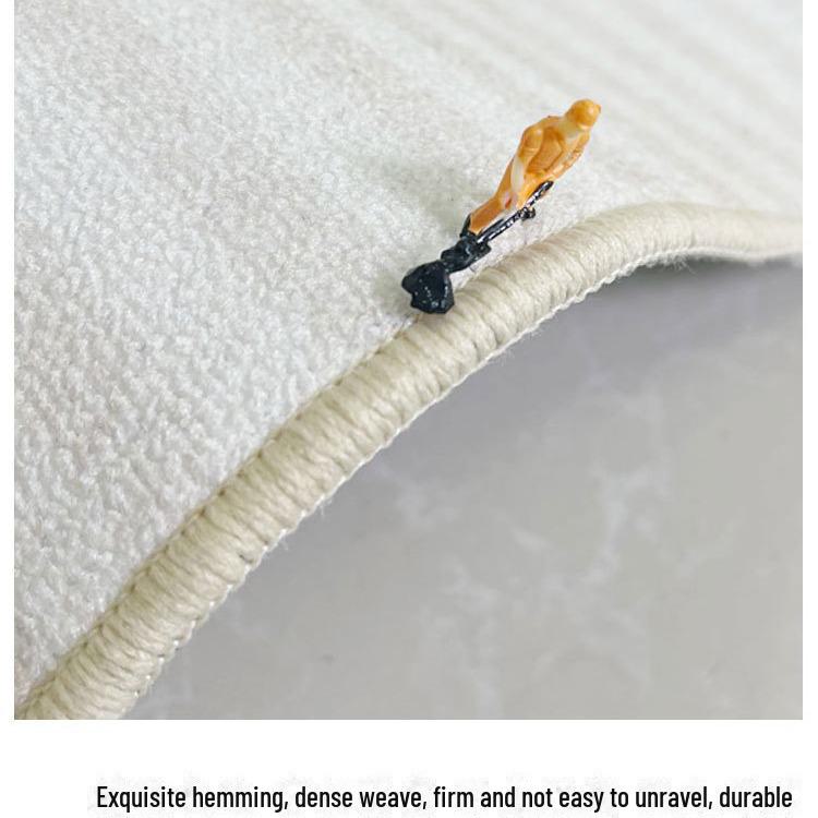 Luxury Minimalist French Carpet: Waterproof, Simple, Scrubbable Floor Mat for Living Room and Bedroom.