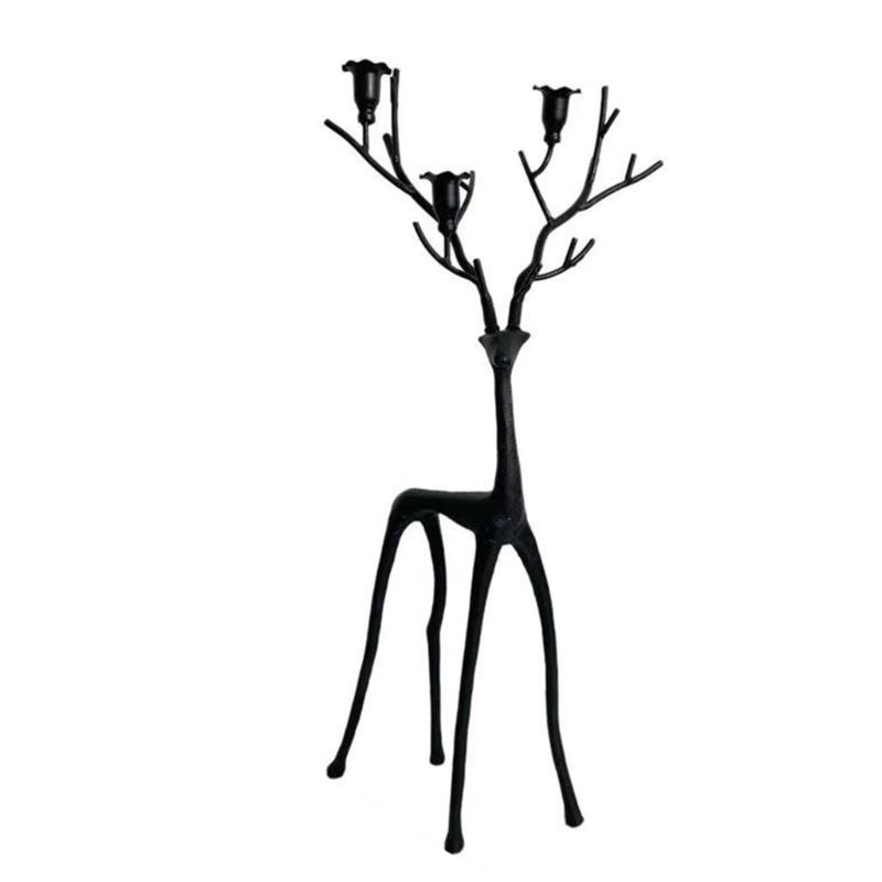 Iron  Deer Candle Stand Multi Functional Table Decoration Holiday Ornaments For Christmas Display