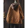 Damen Übergröße Kapuzen Steppjacke aus Baumwolle mit großen Taschen - Lässiger lockerer Schnitt, Dick gefütterte Oberbekleidung.