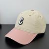 Fashion Hat Retro Color Matching Towel Embroidery C Standard Baseball Cap Men's and Women's Fashion Versatile Shade Cap Show Face Small Trend Couple