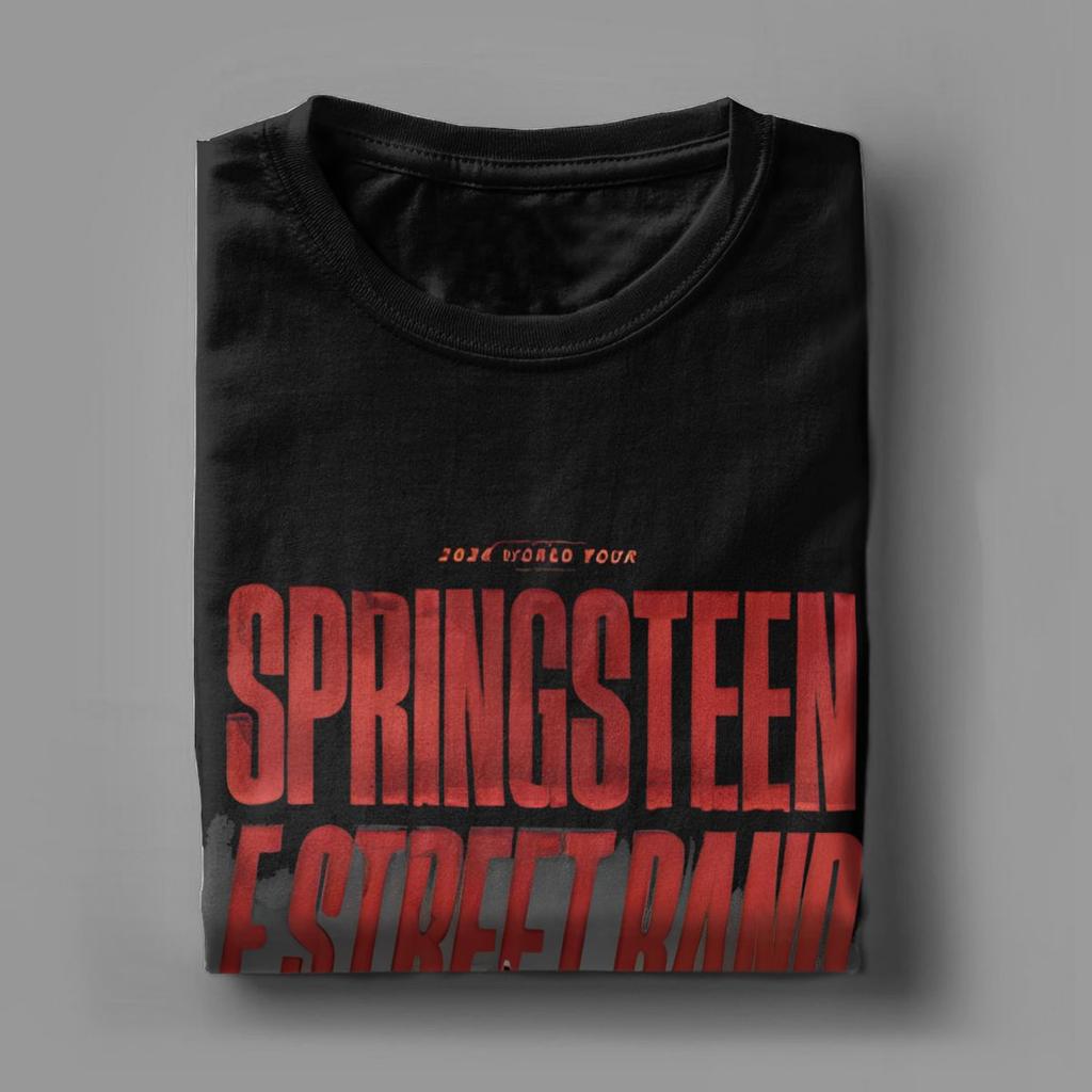 Světová trička Bruce Springsteens The Rock Music Tour, oblečení pro muže a ženy, bavlněné vintage tričko s krátkým rukávem