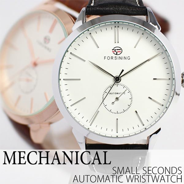 Automatic Watch Elegant Simple Beautiful Classic Silver Gold Mechanical Watch Watch No-brand ATW032-PGWH Men's [Product]