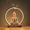 Backflow Incense Burner Indoor LED Light Ring Purple Sand Buddha Zen Ornament Living Room Decoration Tea Ceremony Accessories