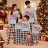 Family Matching Christmas Print Pajama Set, Long Sleeve Round Neck Top and Pants Loungewear