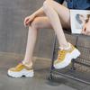 Summer Douyin popular women's shoes 2025 new mesh breathable casual shoes women's inner height increase thick sole dad shoes low top