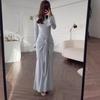 2025 Summer European & American Women's Tie Waist Long Sleeve Slimming Dress