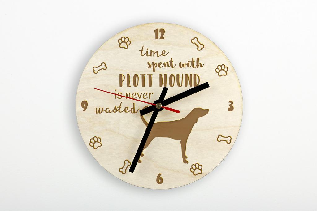 Plott Hound – Clock with dog, wooden clock with engraving | Art-Dog
