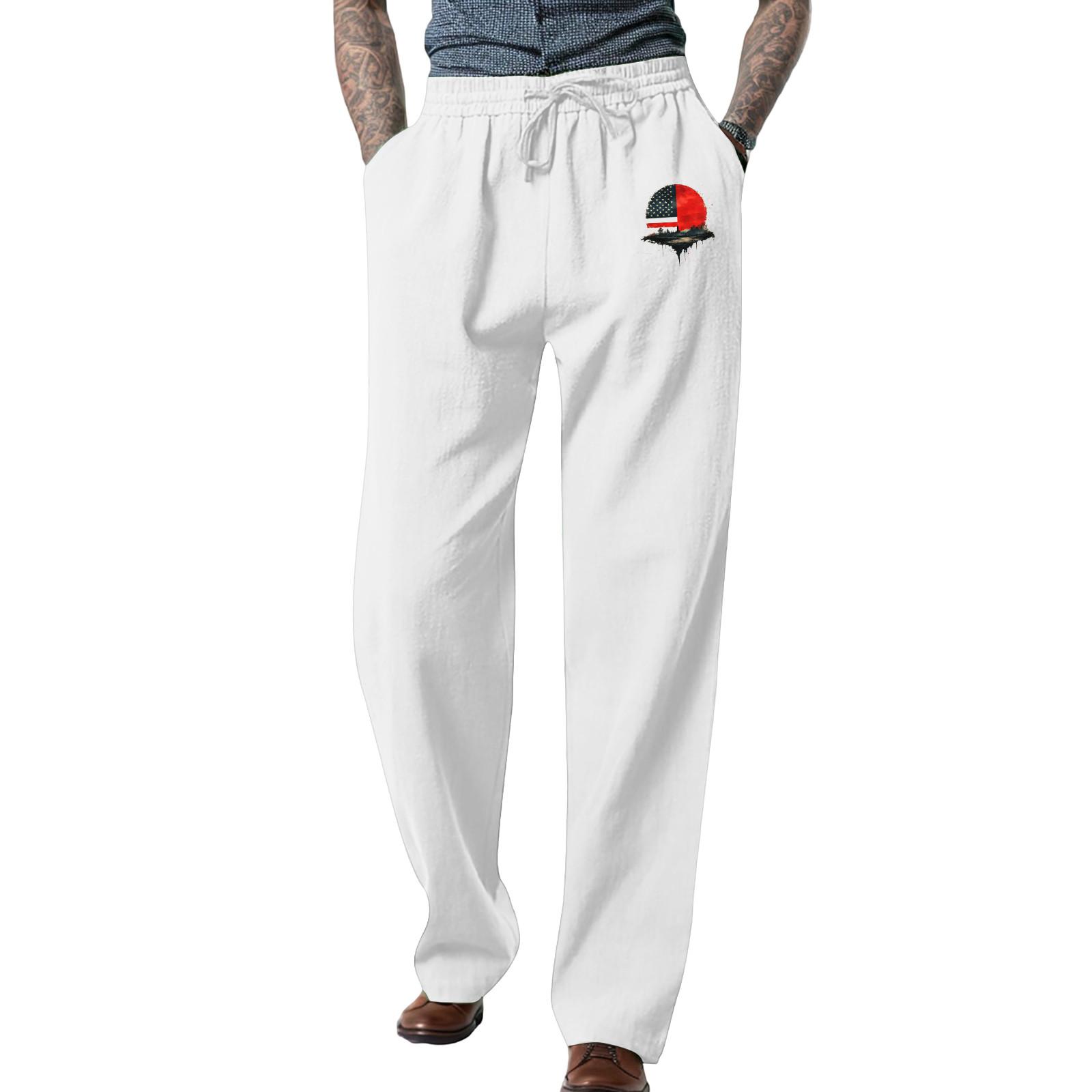 

Мужские комбинезоны, повседневные брюки с несколькими карманами и завязками, походные брюки, хлопковые саржевые брюки XL белый