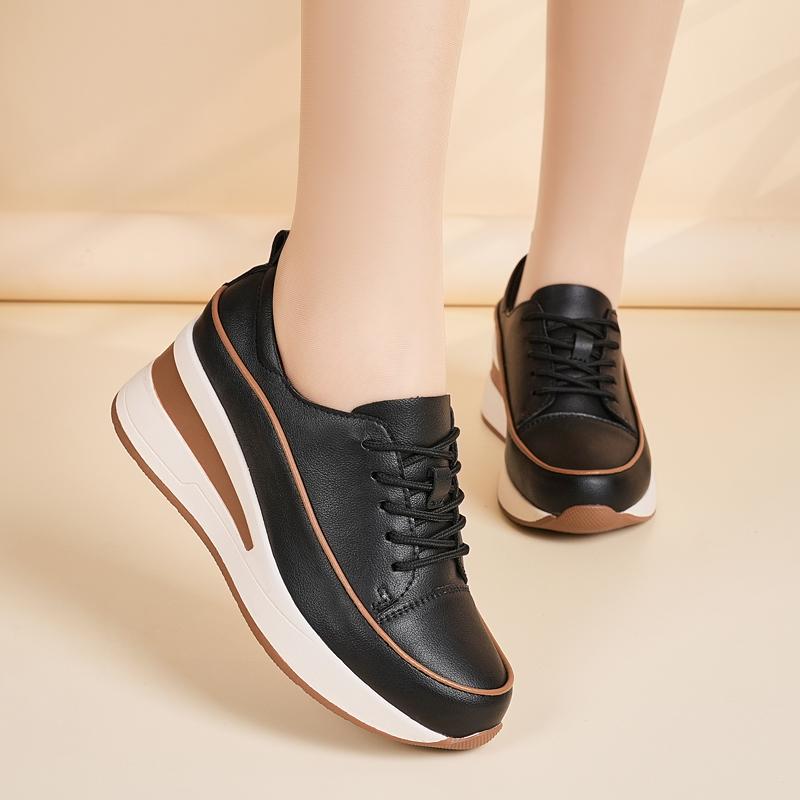 Spring/Autumn New Versatile Slope Heel Height Increasing Casual Women's Shoes Casual Shoes