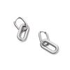 Classic Stainless Steel Double Loop Design Hoop Earrings For Women Geometric Oval Punk Hip Hop Gold Silver Color Huggie Jewelry