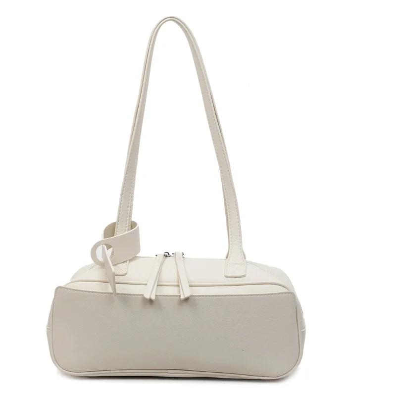 Fashiable Light Luxury Solid PU Square Shoulder Bags for Women 2026 New Design Simple Classic Temperament Versatile Handbags белый