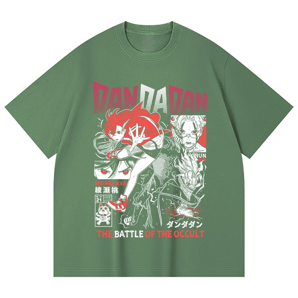 230 Gsm 100% Cotton DanDaDan V4 Occult Battle Print Unisex Heavy Cotton T Shirt