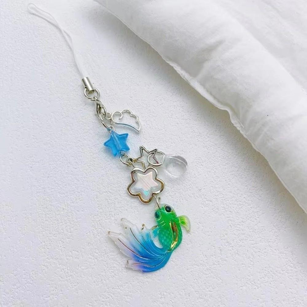 Simulation Fish Mobile Phone Chain Plastic Keychain Charms Lucky Koi Phone Pendant  Car Key Jewelry