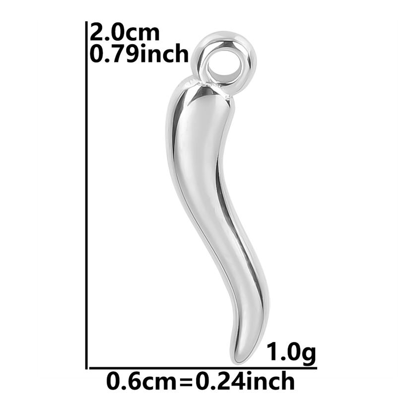 

6pcs/Lot High Quality Stainless Steel Chilli Pepper Charms For Jewelry Making Supplies 3D Glossy Vegetable DIY Earrings Bracelet